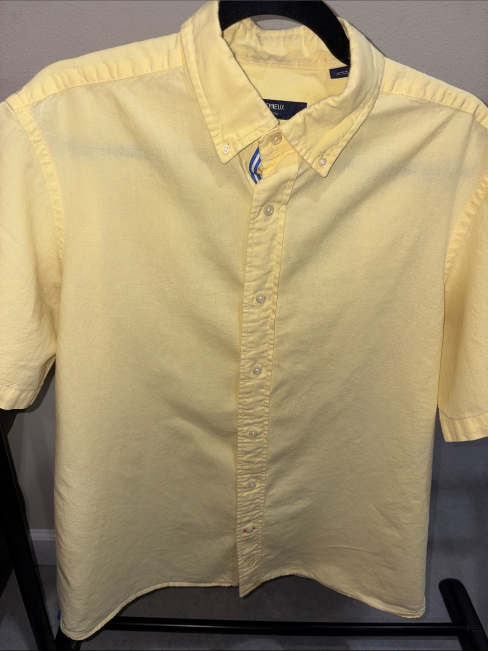 Daniel Cremieux Pale Yellow Short-Sleeve Button-Down Shirt